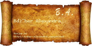 Báber Alexandra névjegykártya