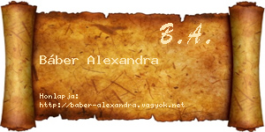 Báber Alexandra névjegykártya